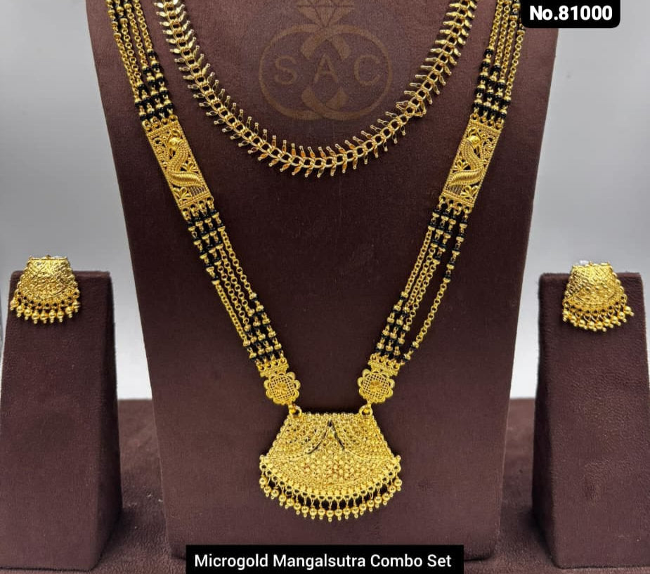 Micro Gold Mangalsutra combo Set -1037