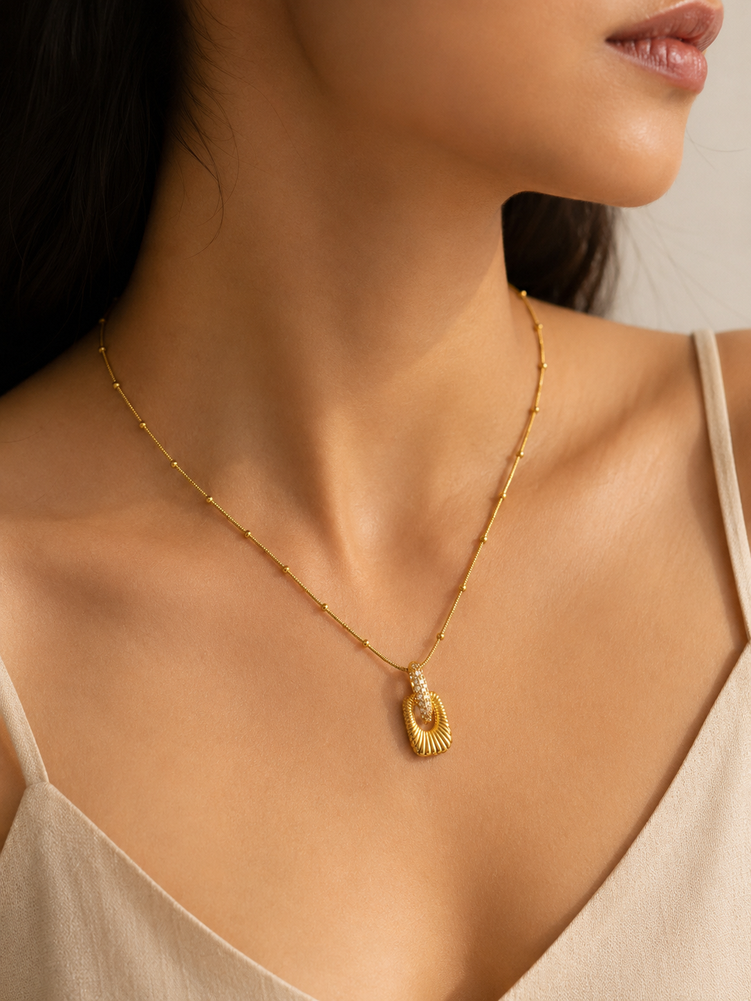 Sunray Charm 18KT Gold Plated Chain