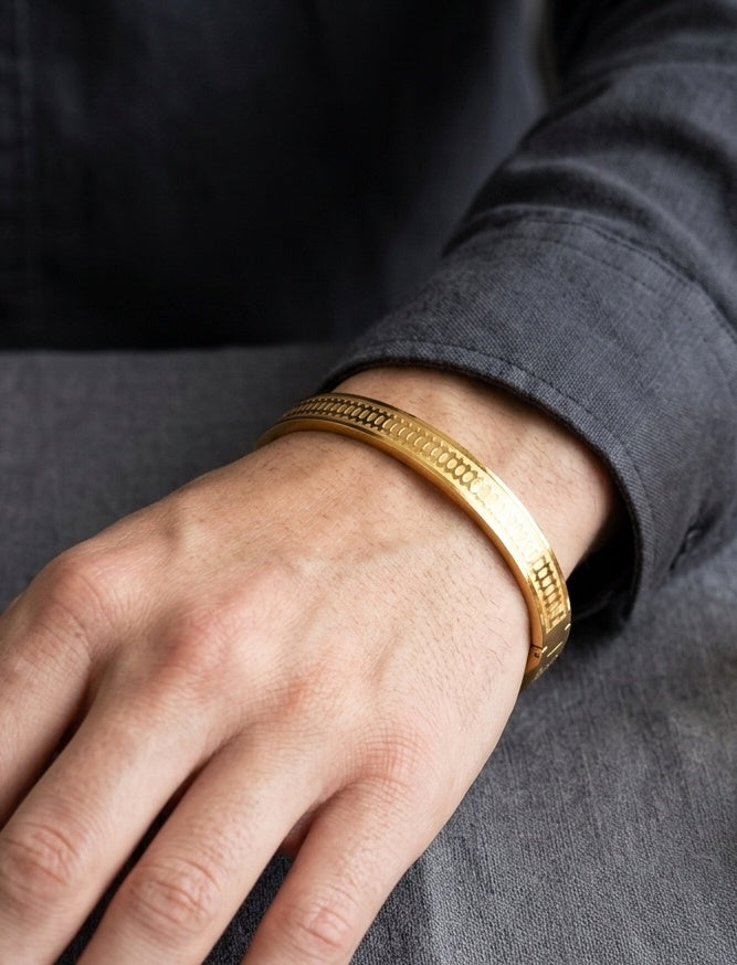 Regal Orbit 18 KT Gold Plated Men's Kada