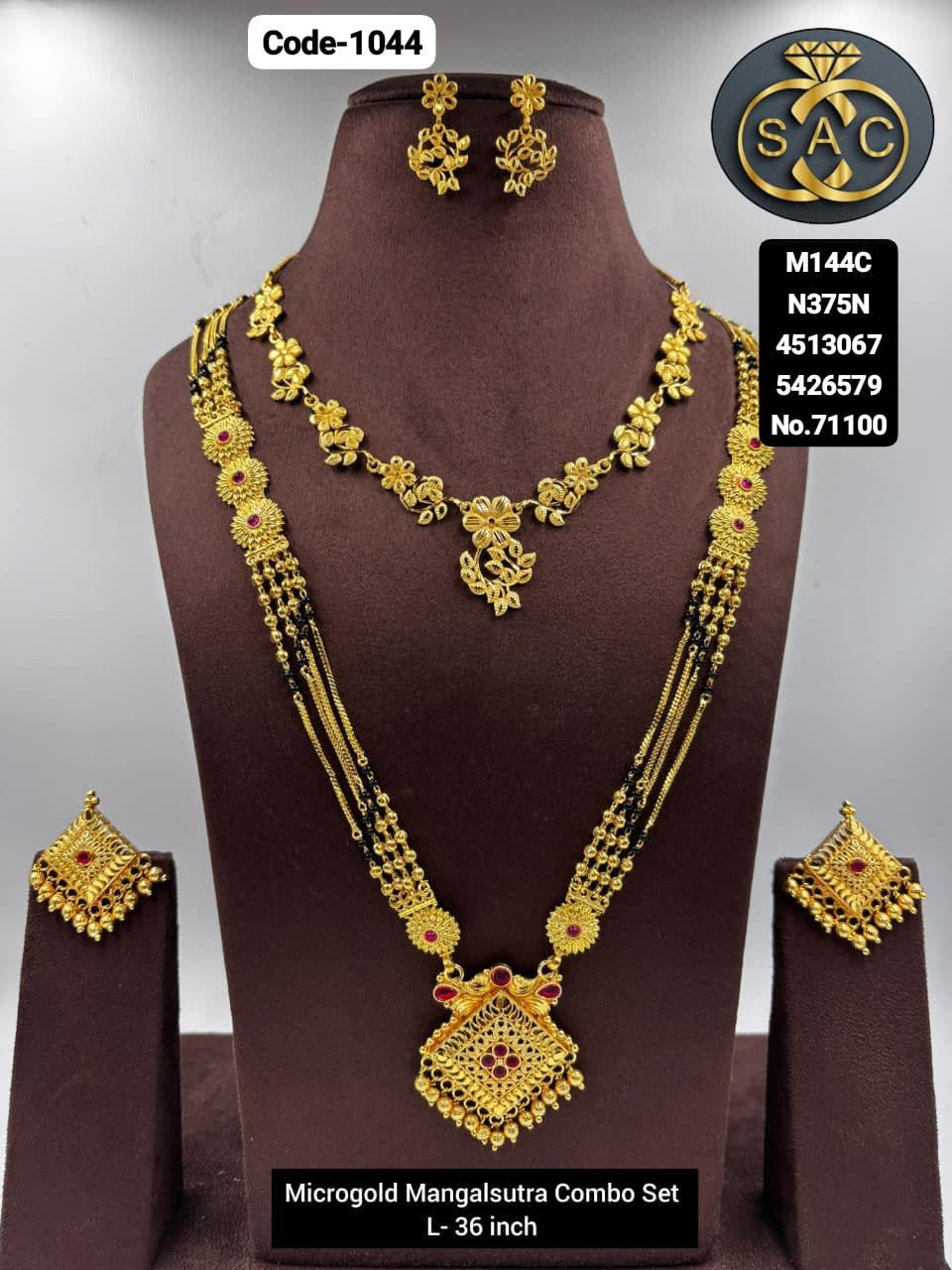 Micro Gold Mangalsutra combo Set - 1044