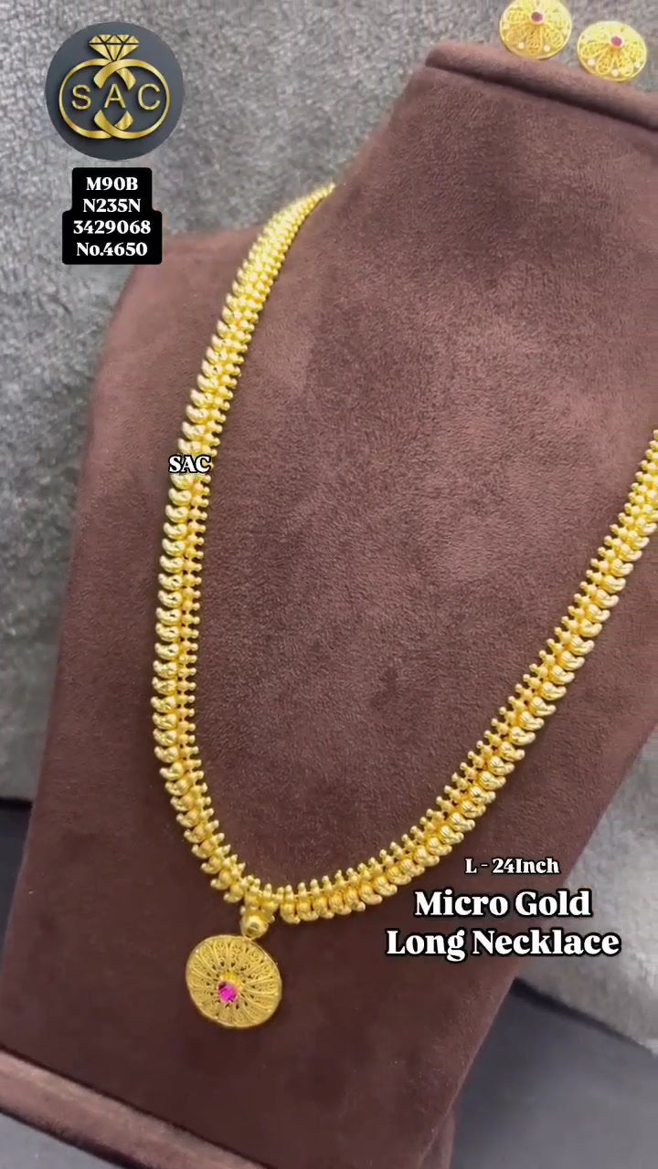 Micro Gold Long necklace Combo Set