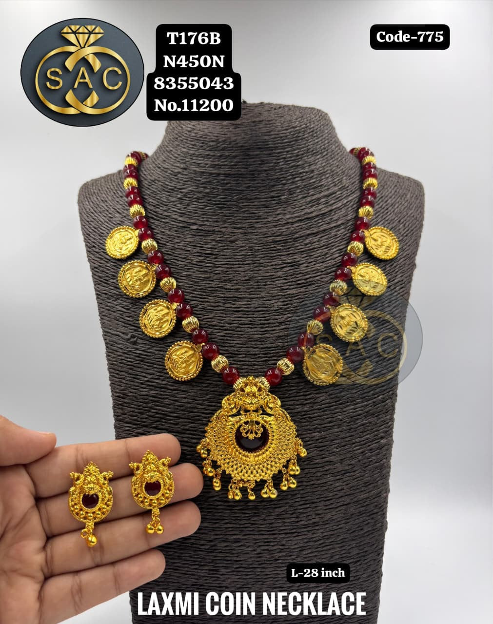 Premium Quality Handmade Laxmi Coin Long Necklace - 775