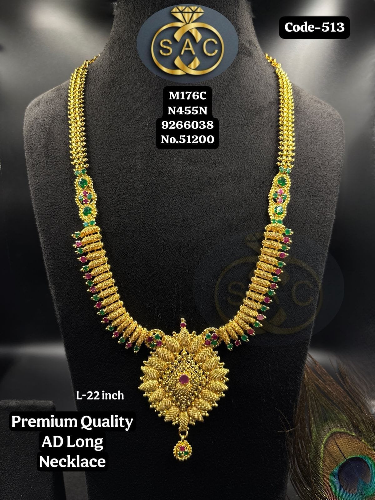 Premium Quality AD Long Necklace -513