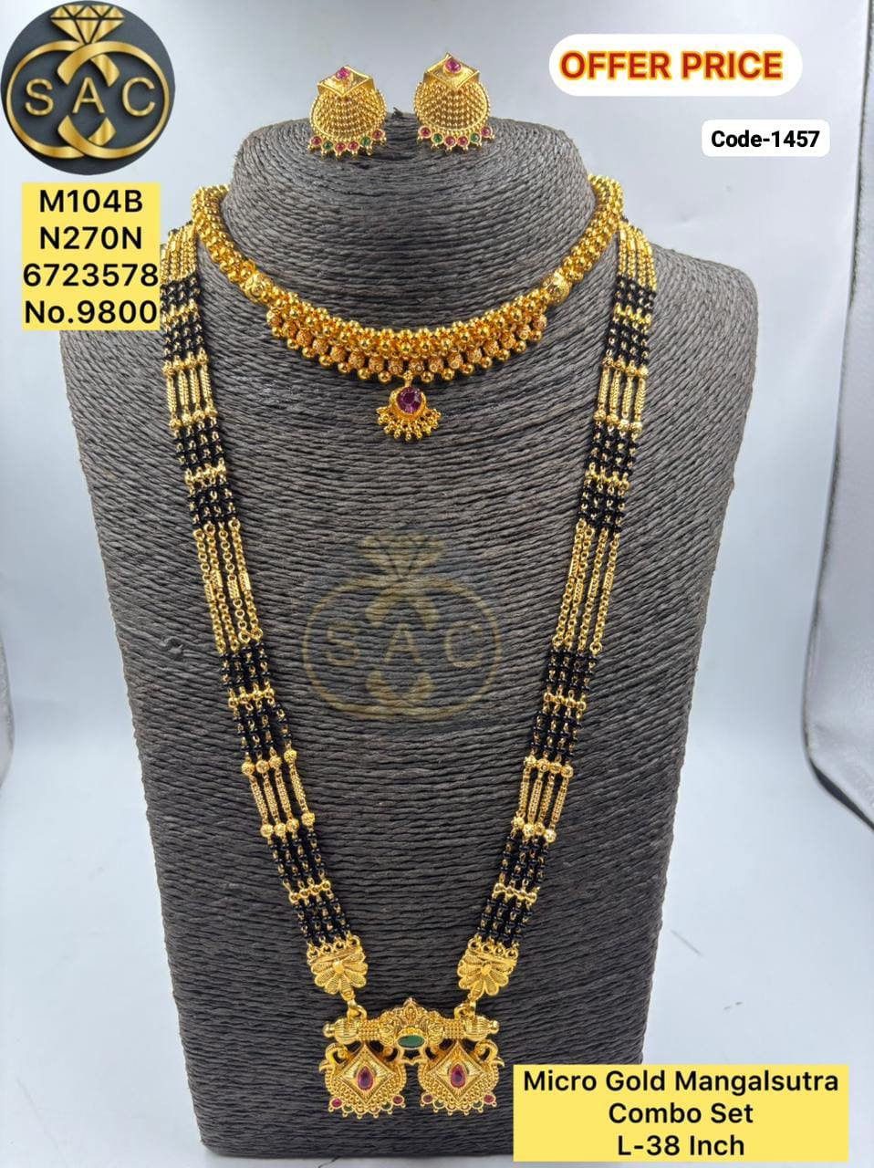 Micro Gold Mangalsutra Set - 1457