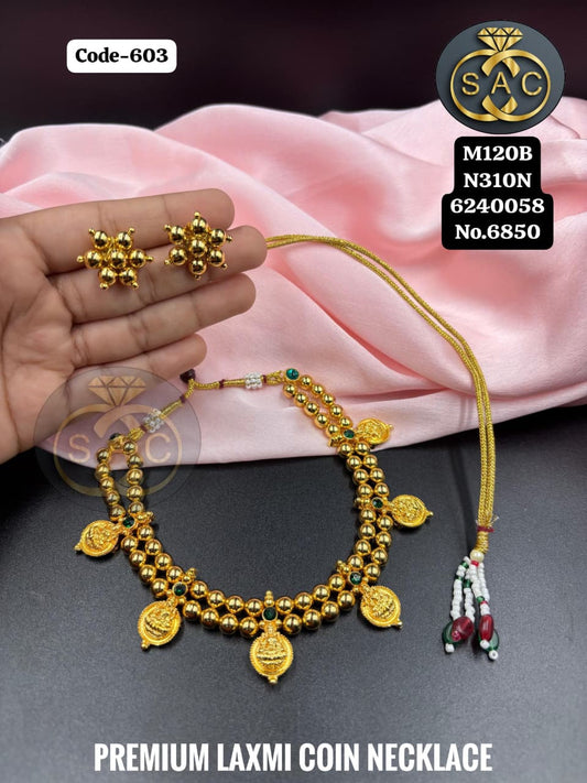 HANDMADE LAXMI COIN NECKLACE - 603