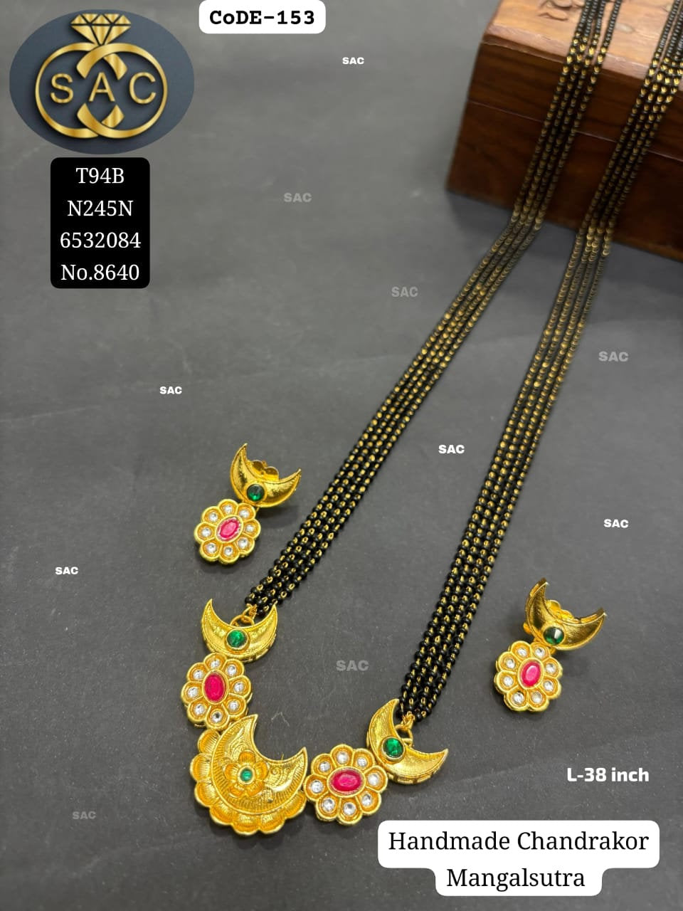 Handmade चंद्रकोर Mangalsutra - 153