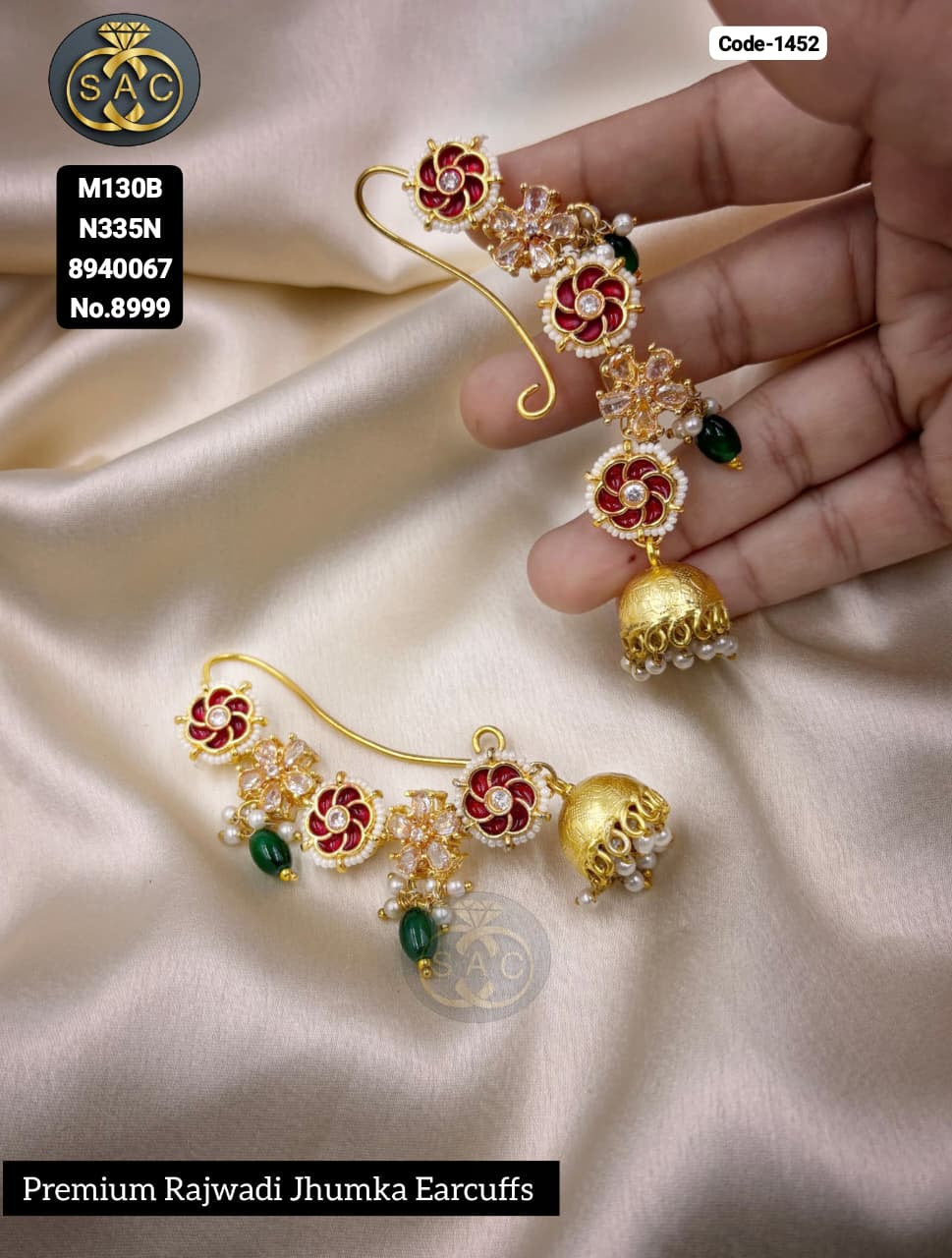 Handmade Rajwadi Jhumka Earcuff - 1452