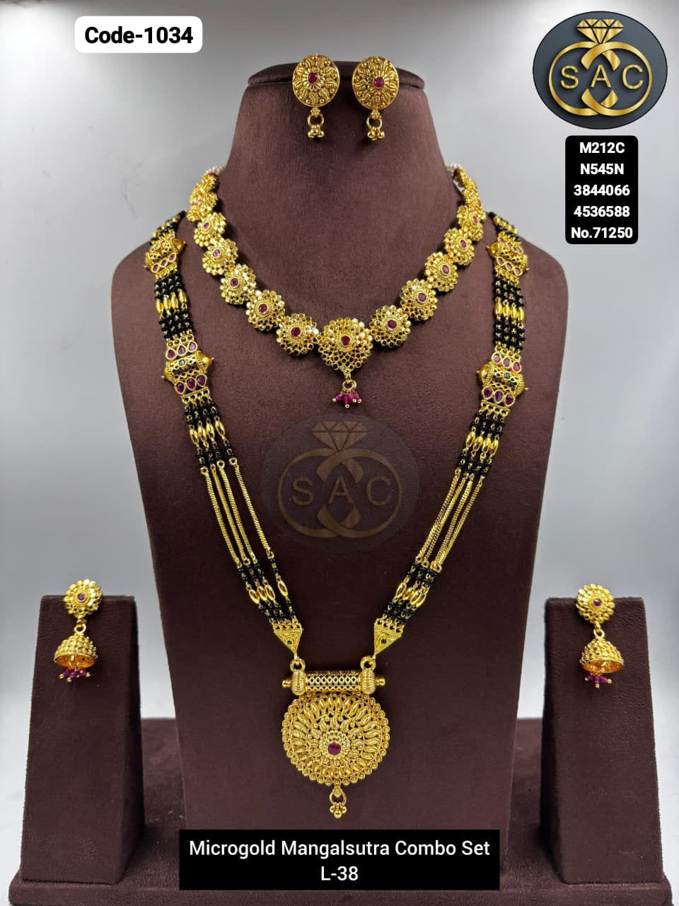 Micro Gold Mangalsutra combo Set - 1034