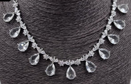 Fancy AD stone Necklace set - 1226
