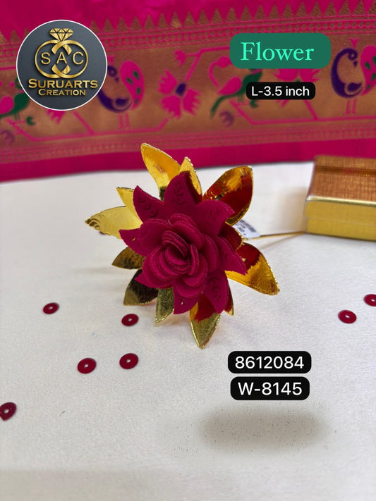 Gold Plated Ganesh Flower – 3.5 Inch | Premium Copper Floral Decoration