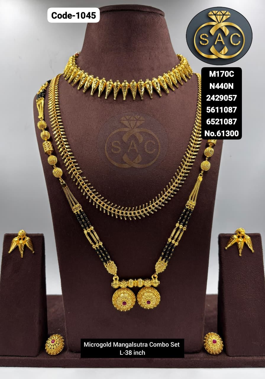 Micro Gold Mangalsutra combo Set - 1045