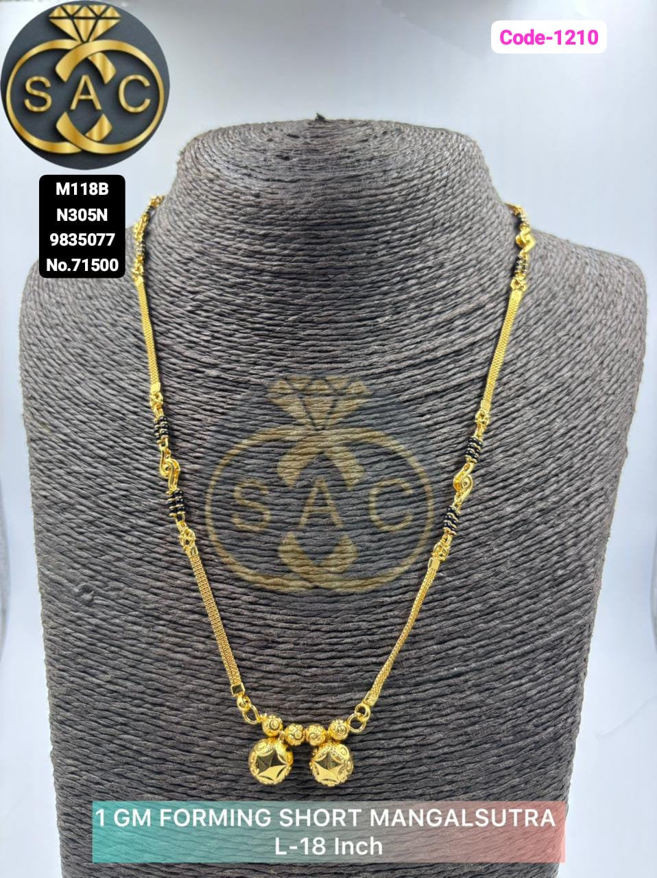 1 GM Forming Short Mangalsutra - 1210