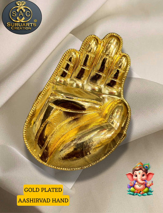 Gold Plated Aashirvad Hand for 1 feet Ganesha Idol