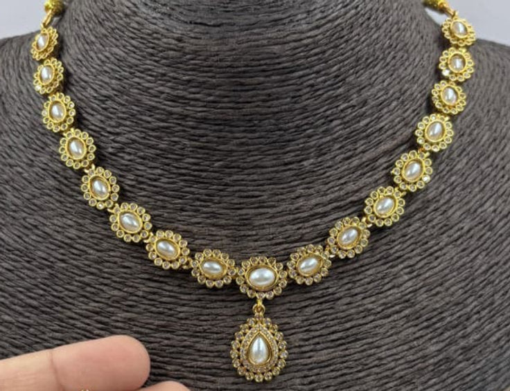 Fancy AD stone Necklace set - 1240