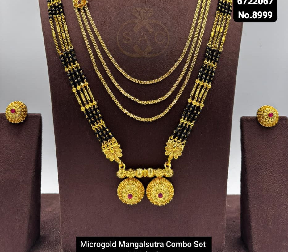 Micro Gold Mangalsutra combo Set - 1035