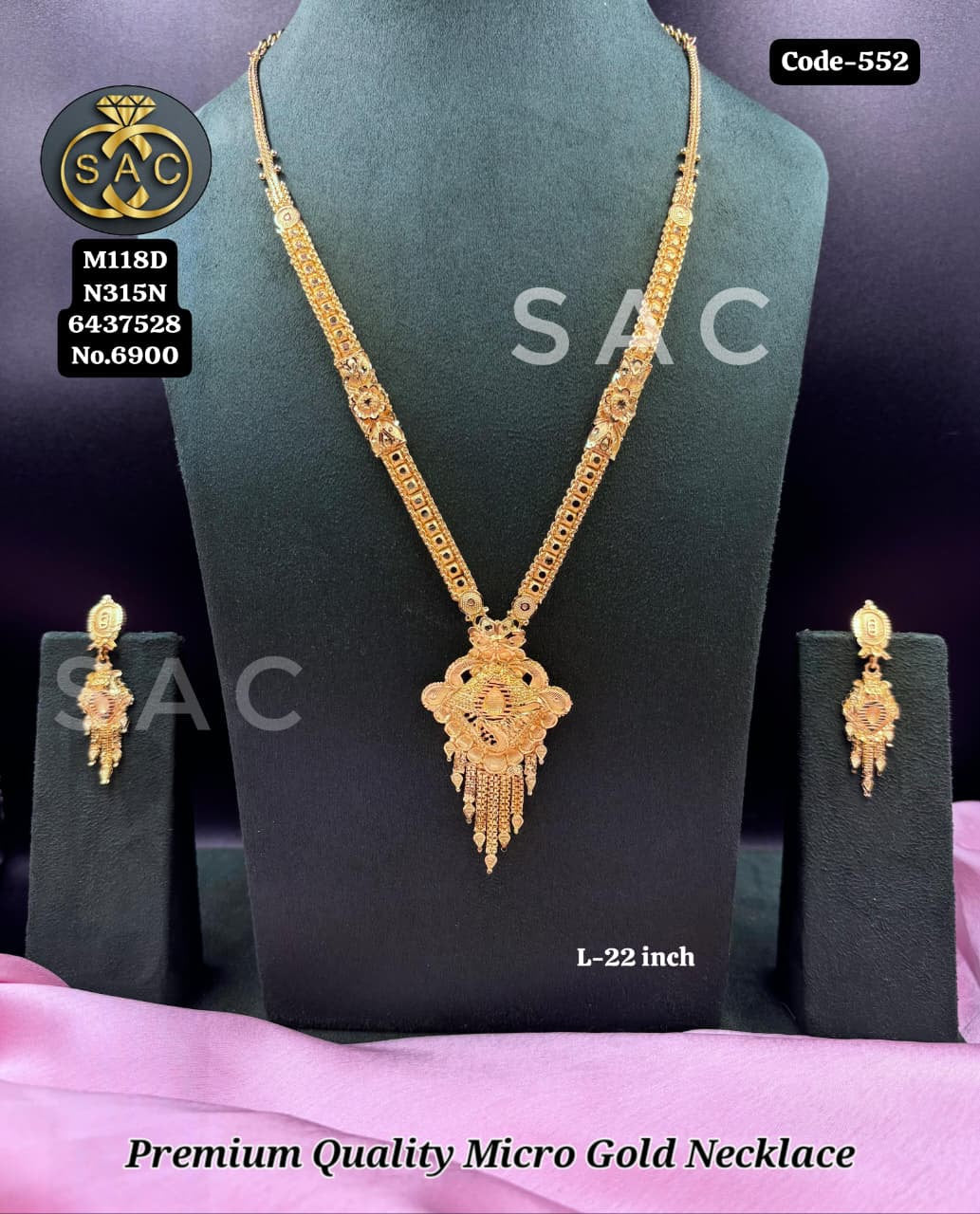 Premium Quality Micro Gold Long Necklace - 552