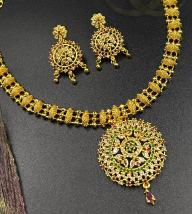 Premium Quality AD Short Necklace - 516