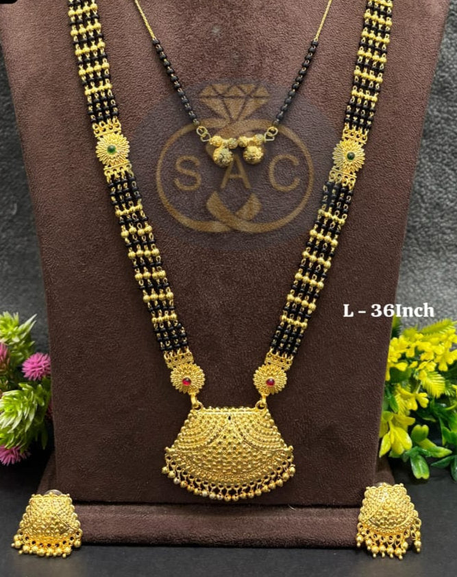 Micro Gold Mangalsutra Combo Set