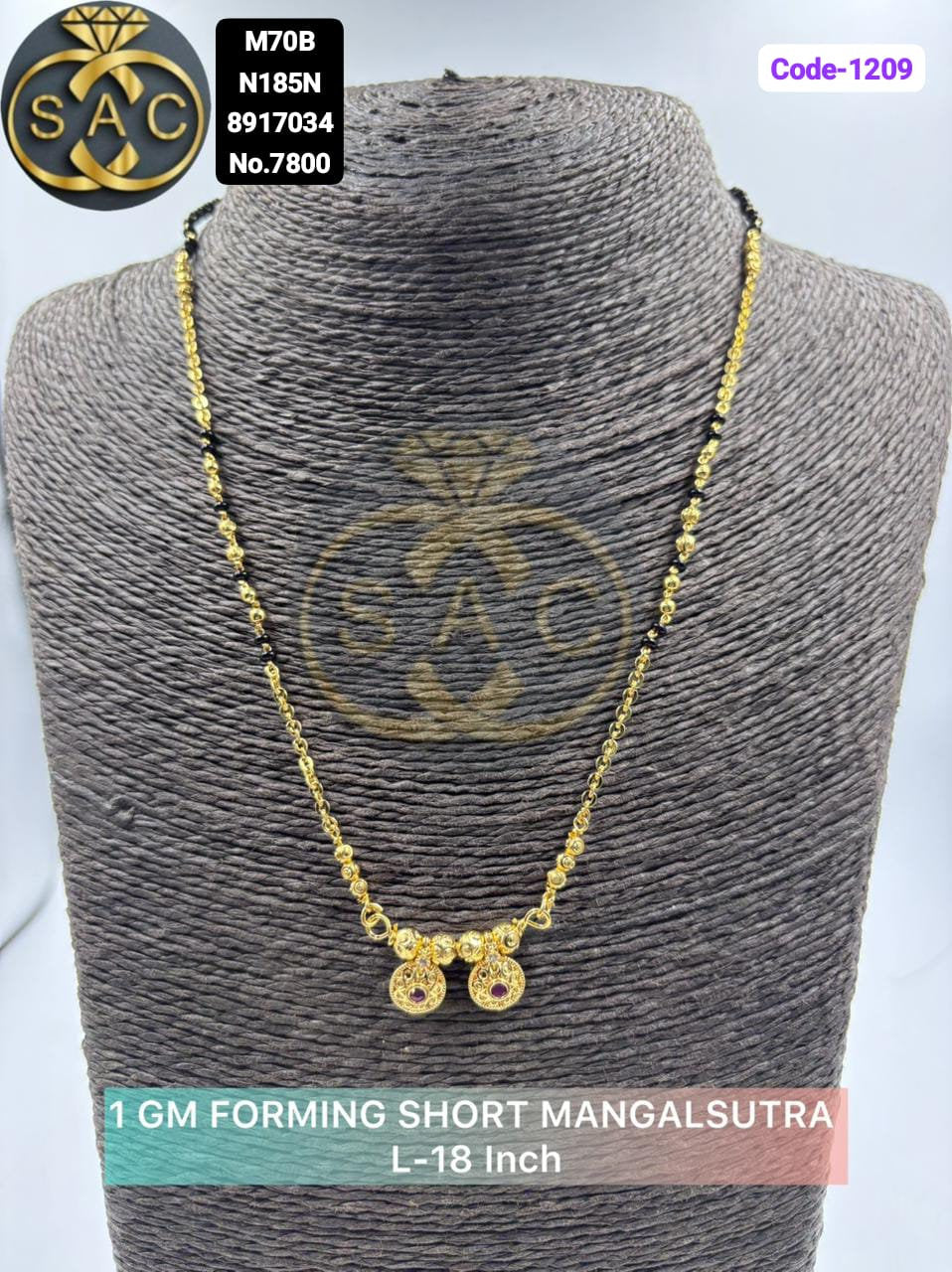 1 GM Forming Short Mangalsutra - 1209