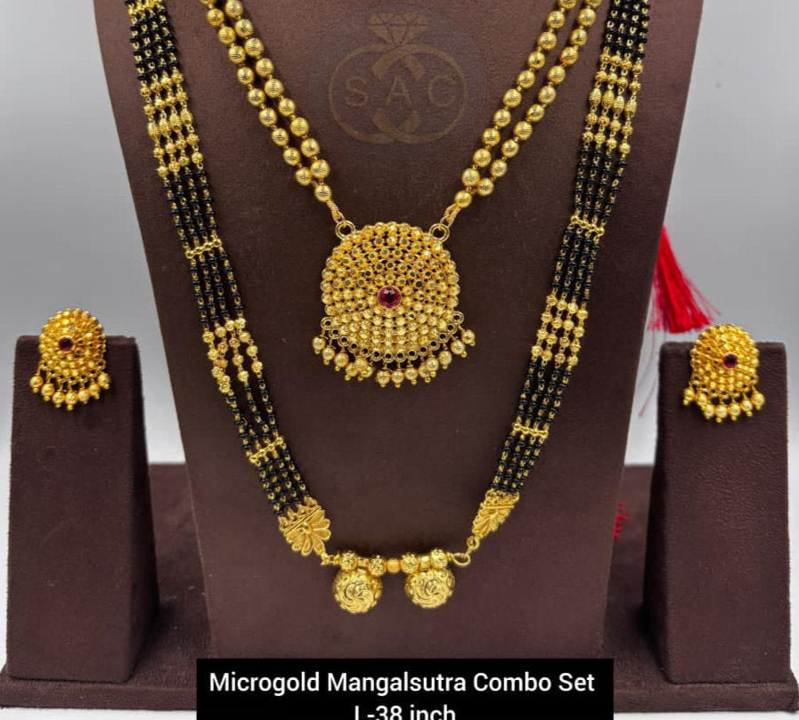 Micro Gold Mangalsutra combo Set - 1038