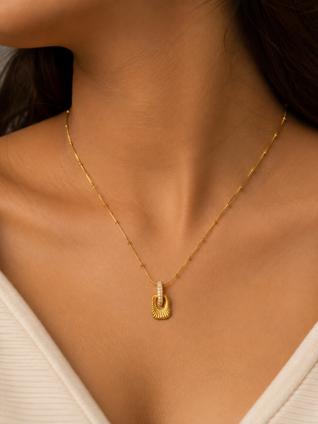 Sunray Charm 18KT Gold Plated Chain