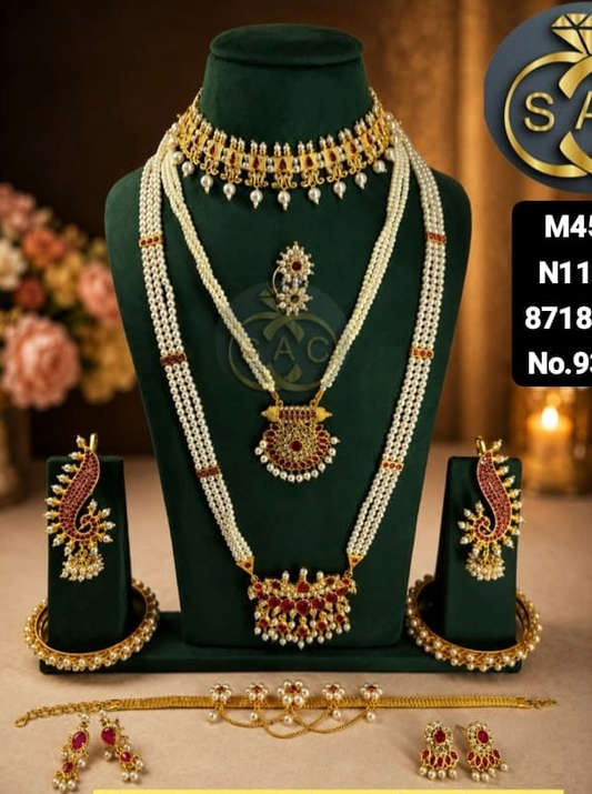 New Micro Gold plated Gourai Moti  Combo Set Available Bangles size - 1605